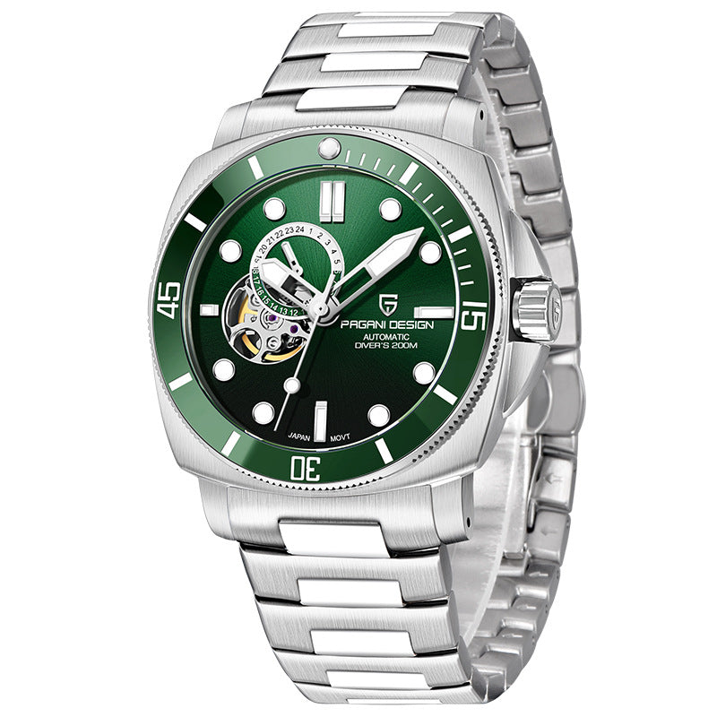 Fully Automatic Mechanical Watch With Luminous Display And Water Resistance For Men