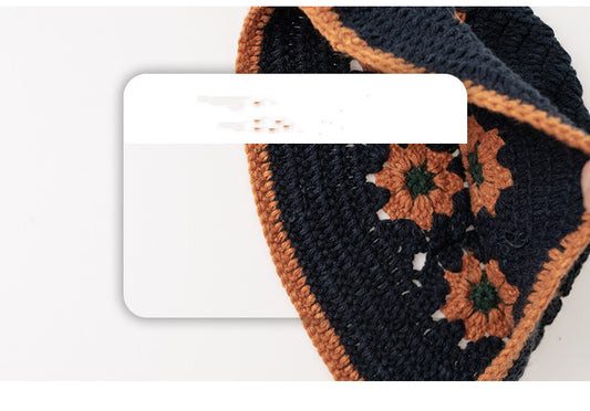Female Face Small Crochet Hollow Basin Hat Male Cute Knit