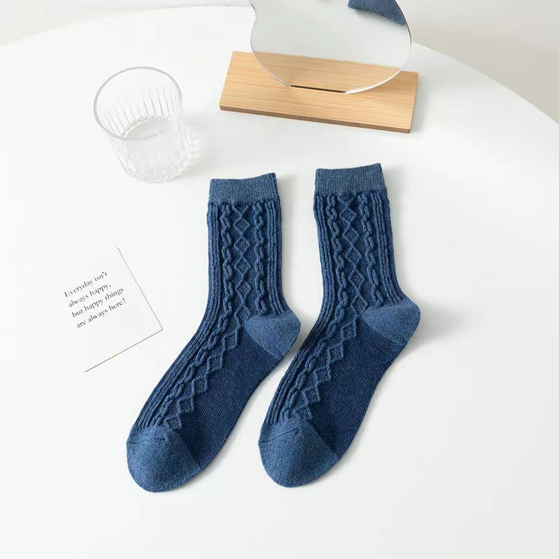 Socks Children's Autumn And Winter Thickened Wool Socks Love Flower Cashmere