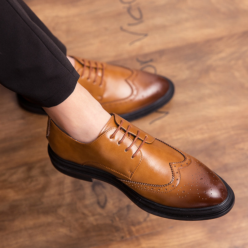 Men's Small Leather Shoes Business Suits British Bullock White Men's Shoes