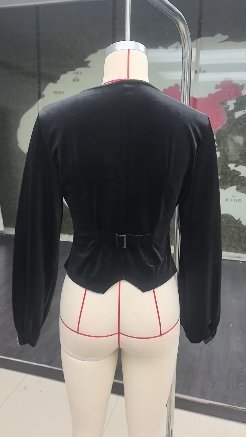 V-neck Single-breasted Designversatile For Everyday Wear Commuting