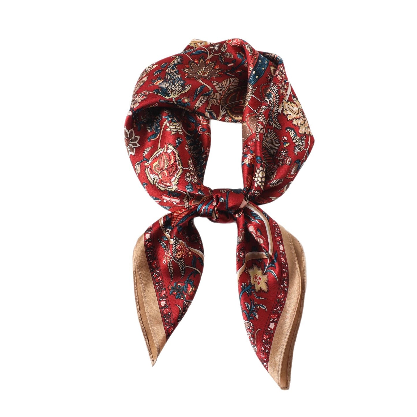Women's 100 Mulberry Silk Crepe Satin Vintage Scarf