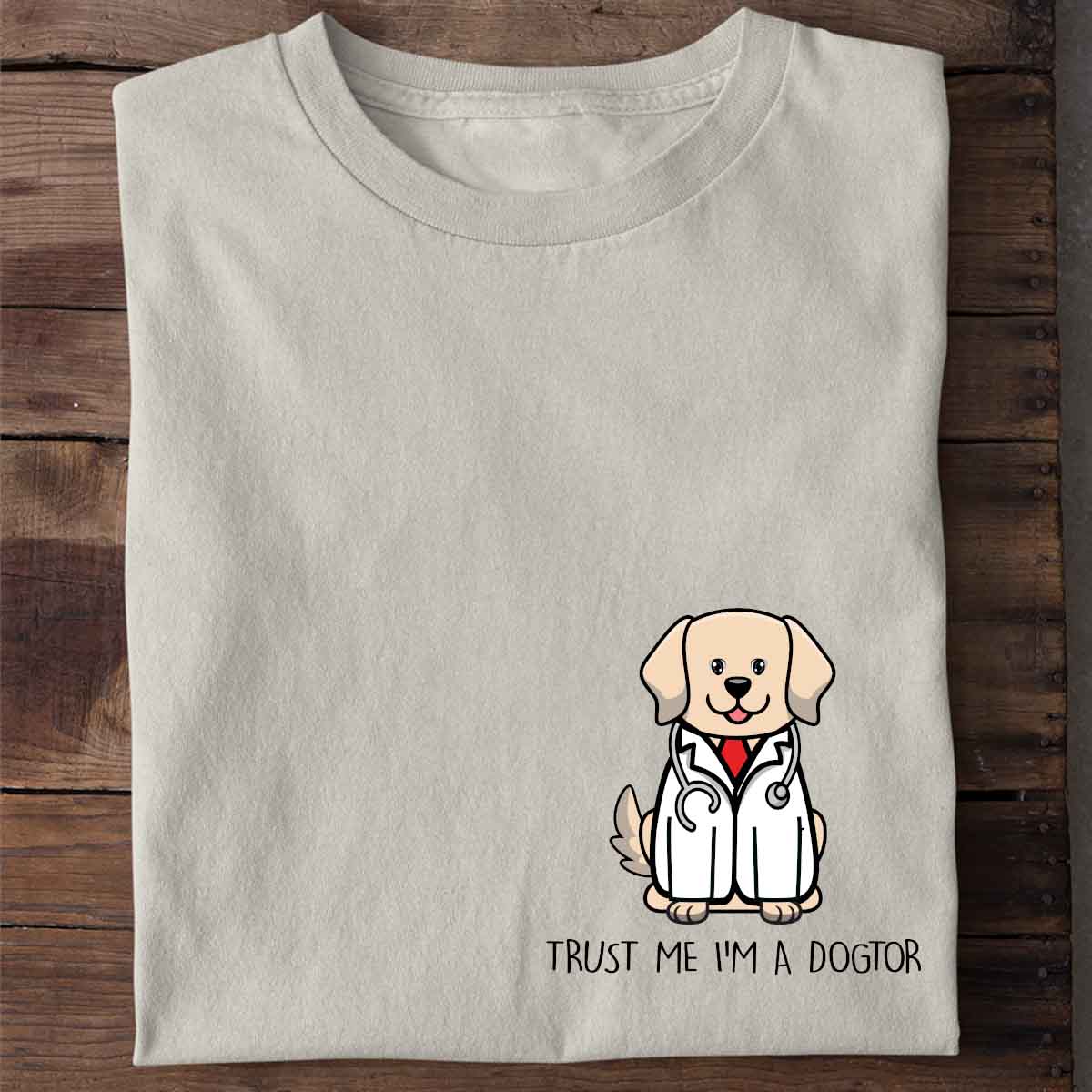 Doctor Dog Print T-Shirt Team Uniform European And American Fabrics