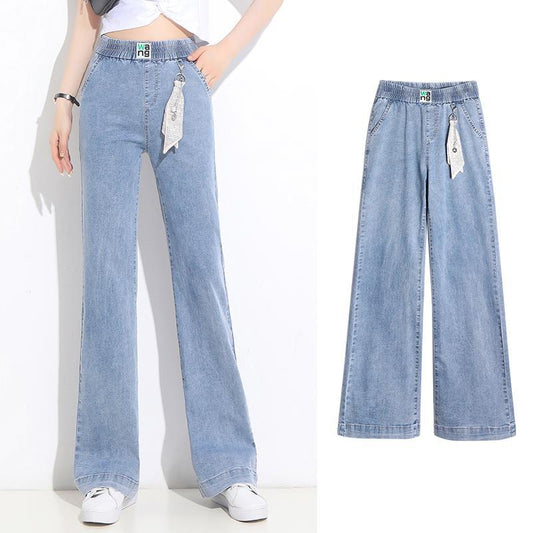 Thin Denim Wide-leg Thin Mopping Casual Pants