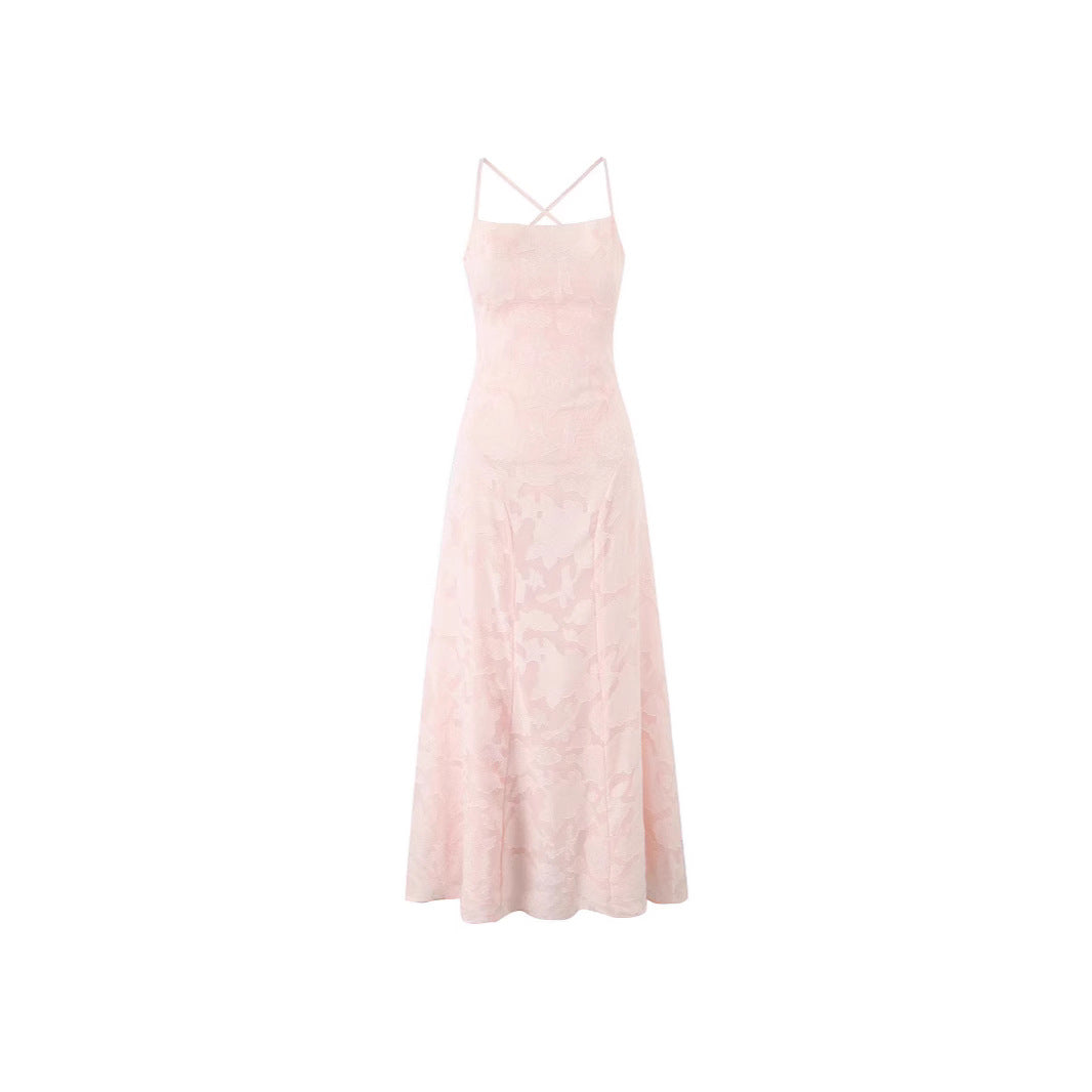 Female Simplicity French Romantic Style Backless Dress
