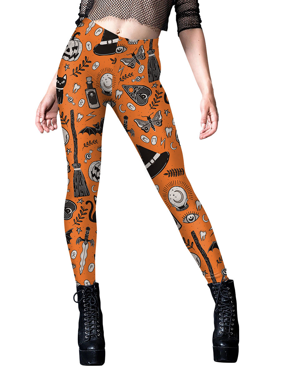 Halloween horror hånd digitaltryk yogaleggings til kvinder