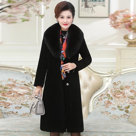 Medium To Long Length Women's Mother's Coat For Middle-aged And Elderly People