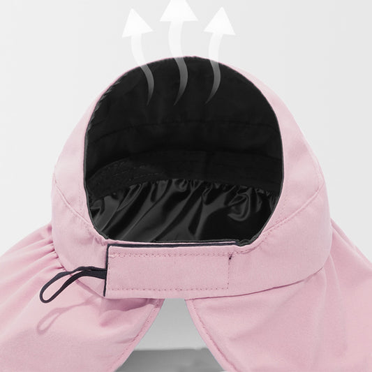 Foldable Fisherman Hat Summer Empty Top Sun Protection Hat UV Protection Upf50 Sun Visor Full-face Sunhat For Women