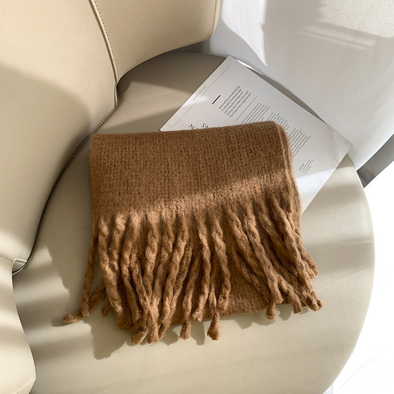 Women's Extra Thick Plaid Fringe Shawl Scarf