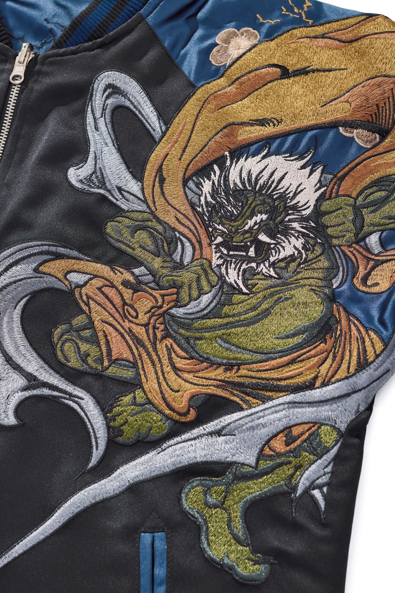 Mens Loose Fit Polyester Embroidered Chinese Style Jacket