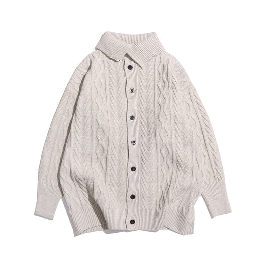 Korean Vintage Twist Lapel Knit