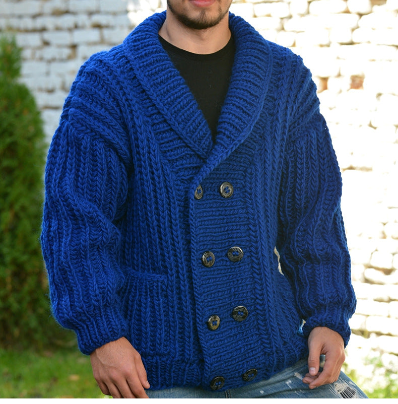 Men's Fashion Thickened Double Breasted Sweater