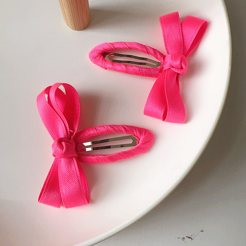 New Spring And Summer Candy Color Series Cotton Tape Bow Hair Accessories