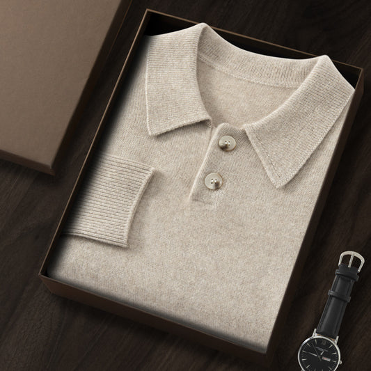 Men's Knitted Autumn And Winter Leisure Long Sleeve Pullover Top