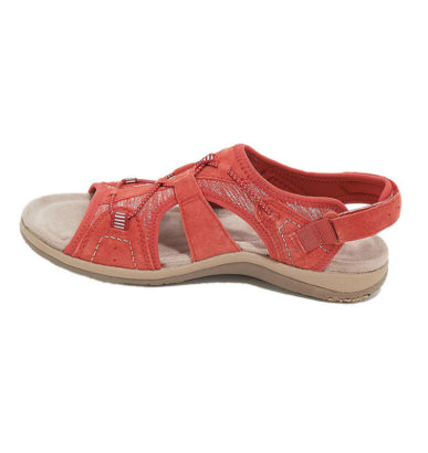 Women's New Roman Wedge Sandals Round Toe Velcro