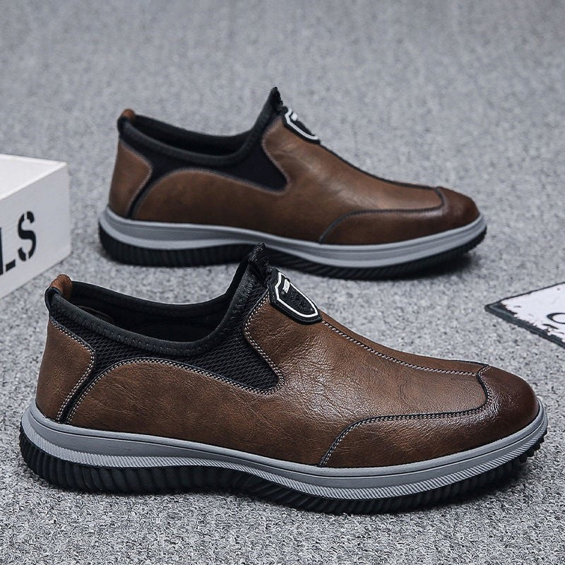 Mens Soft Leather Business-Casual British-Style Breathable Leather Shoes
