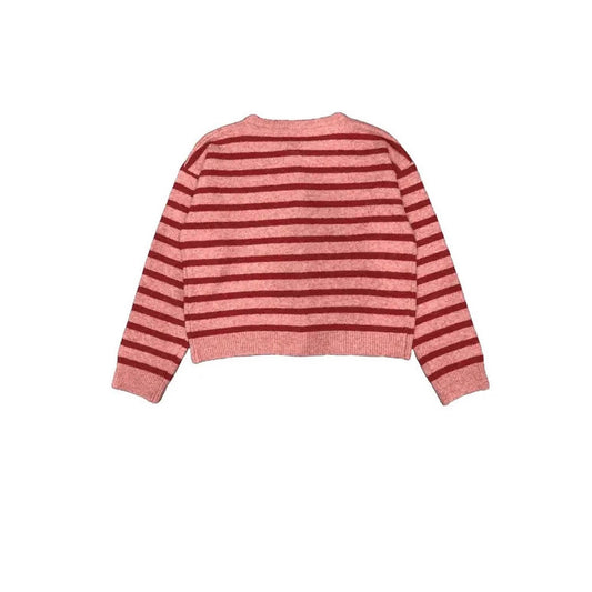 Long Sleeve Striped Color Block Women's Fashion Round Neck Casual Sweater