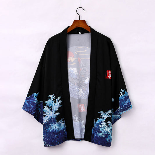 Buttonless cloak coat