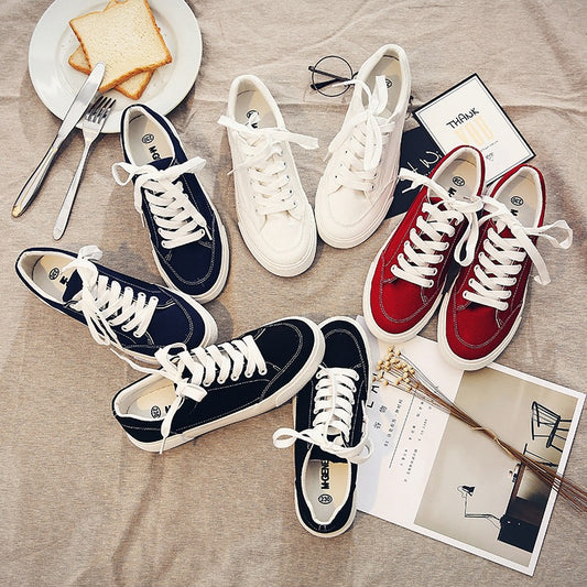 Star white shoes low shoes casual shoes help female Korean female students all-match cloth shoes