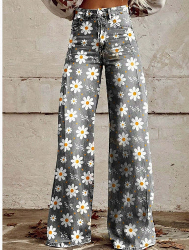 European And American Womens Flared Pure Cotton Jeans
