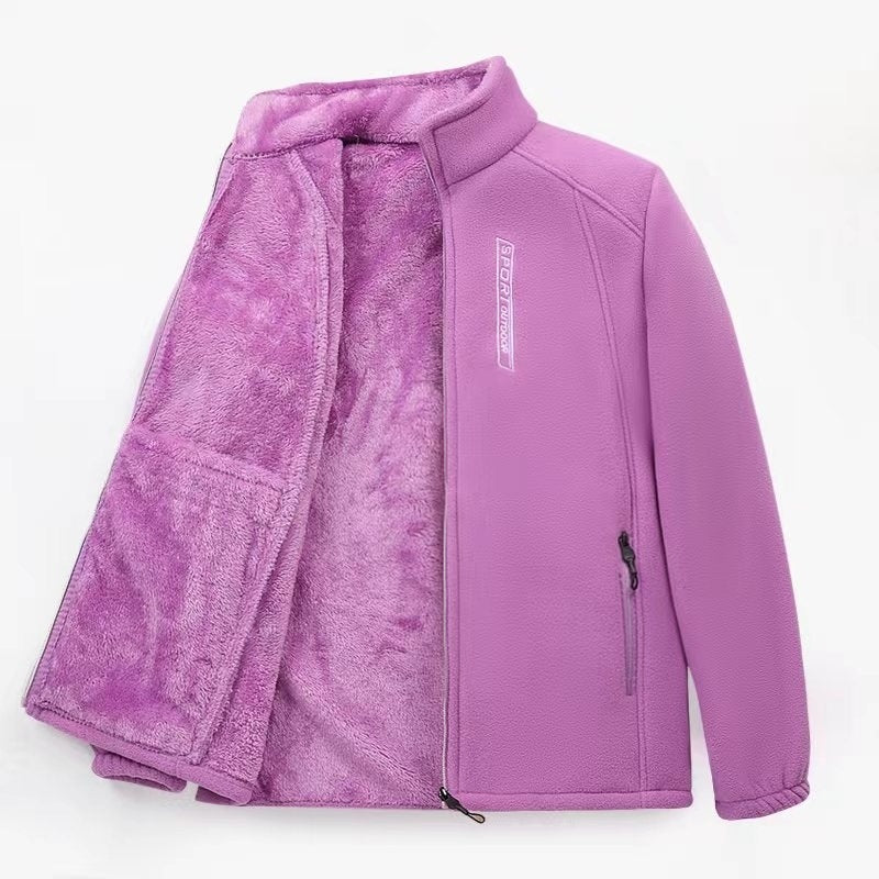 Polar Fleece Jacket Women's Outdoor Sports And Casual Cardigan Woman Cotton Dress Top