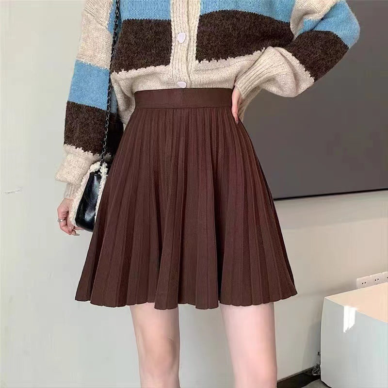 High-waisted A-line Figure-flattering Designer Knit Mini Skirt Versatile And Stylish
