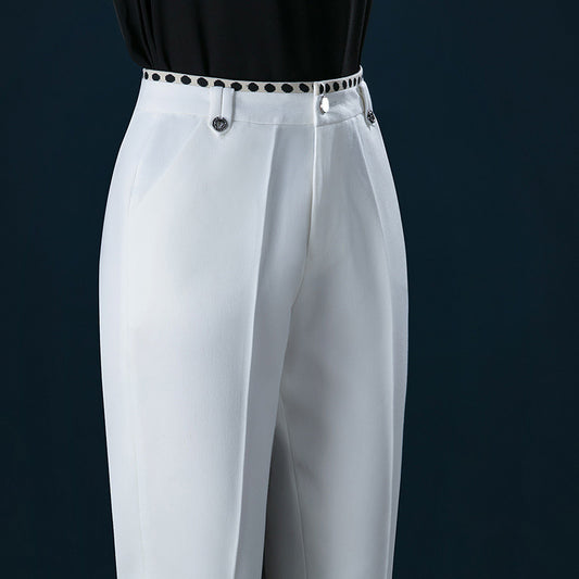 Straight High Waist Temperament Commuter Trousers