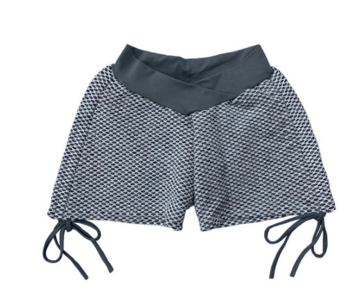High waist stretch drawstring tights
