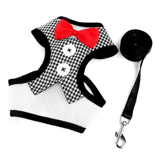 Hundesnore Lille hund Teddy vest-stil sløjfe aftenkjole brystseler Kæledyrsartikler