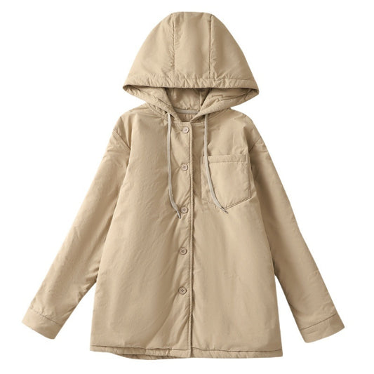 Fashionable Elegant Quilted Loose-fitting Large Size Hooded Coat