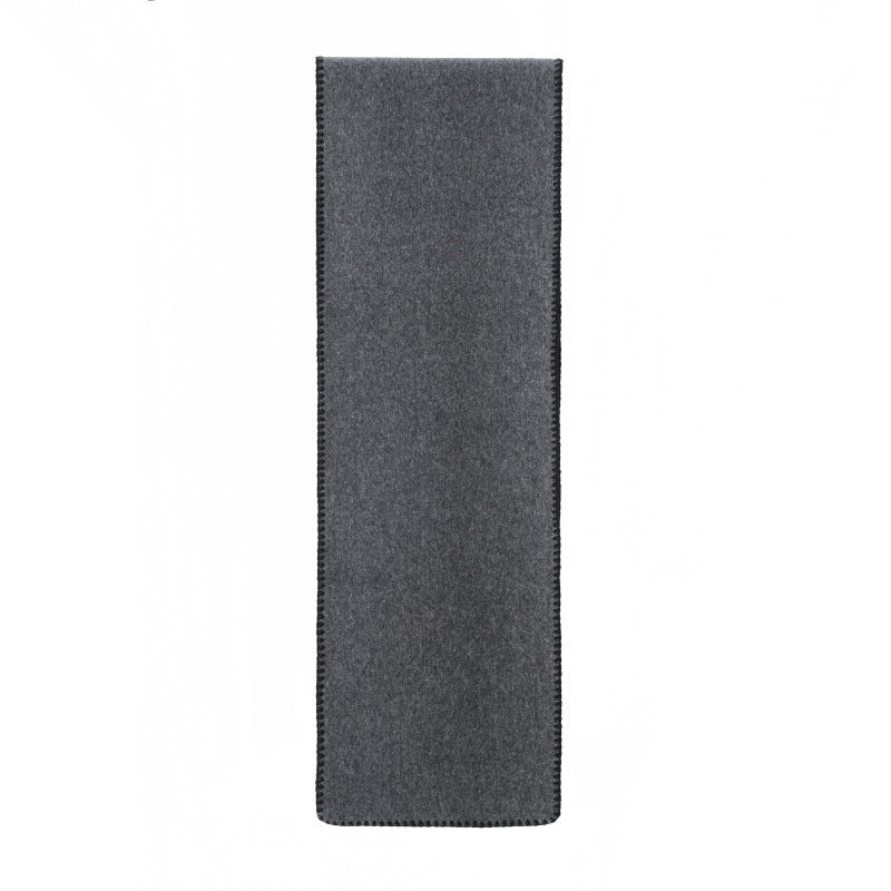 Double-sided Men's Lady Couple Casual High-grade Solid Color Scarf