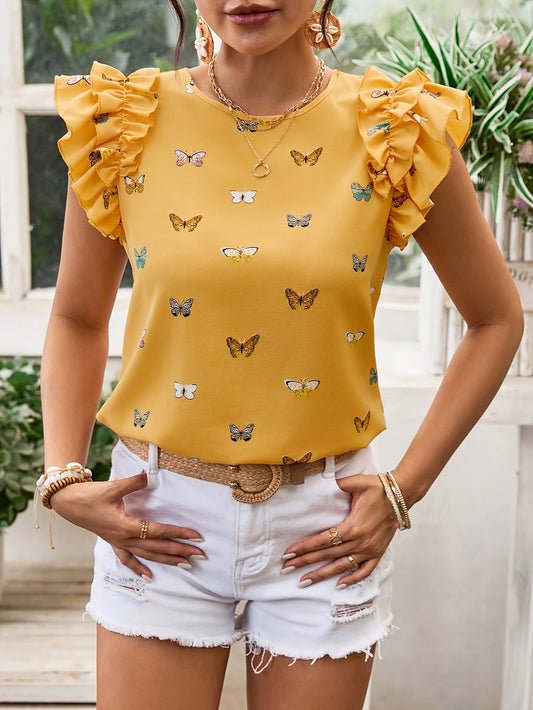 Short-sleeved Crew-neck Polka-dot Base Shirt