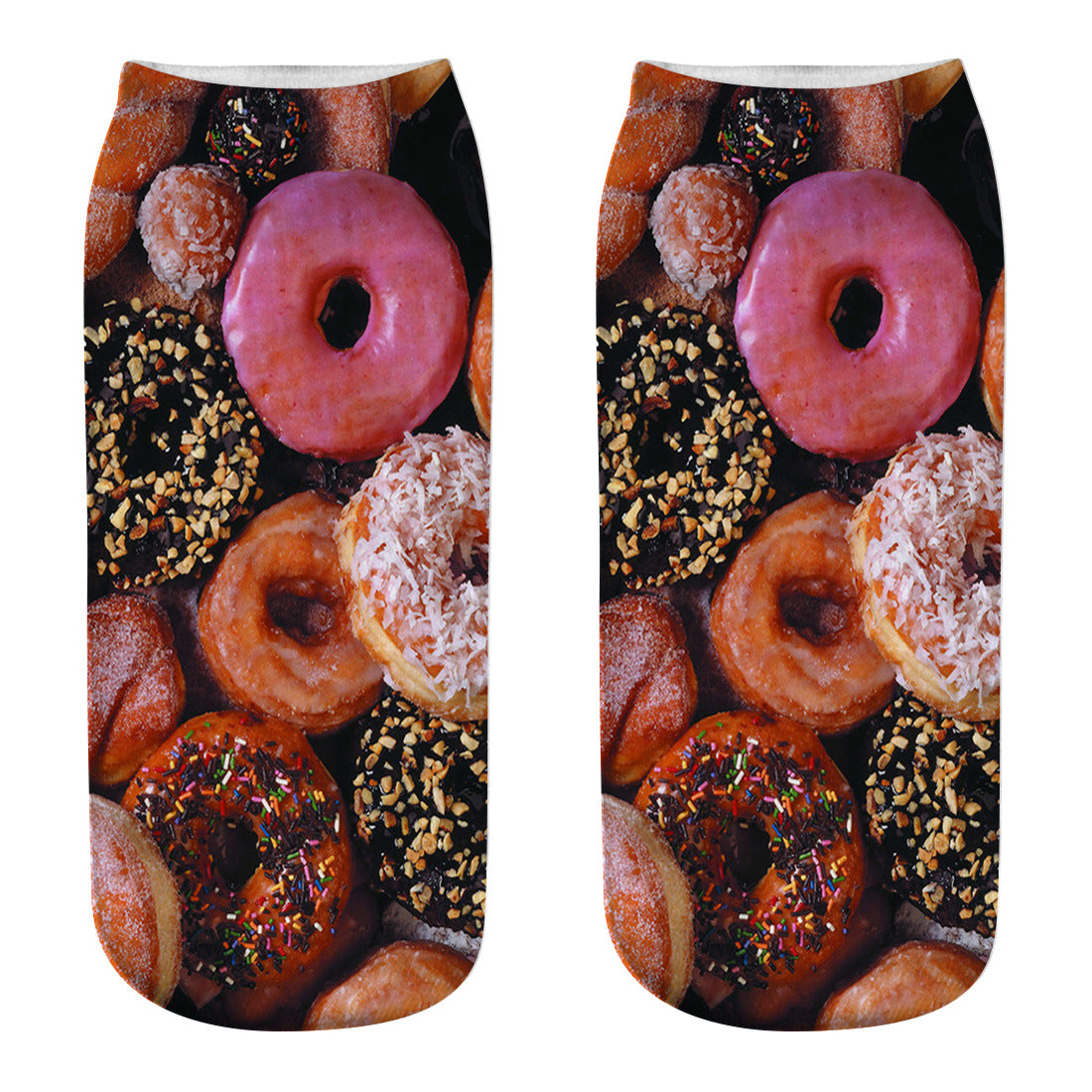 New 3D Digital Printing Harajuku Food Donut Socks Cartoon Three-dimensional Printing