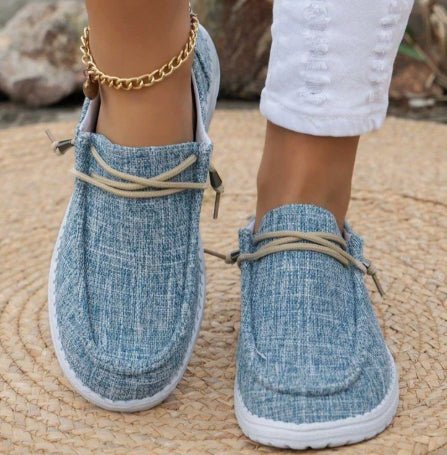 Large Size Canvas Shoes Women's European And American Style Light Buckle
