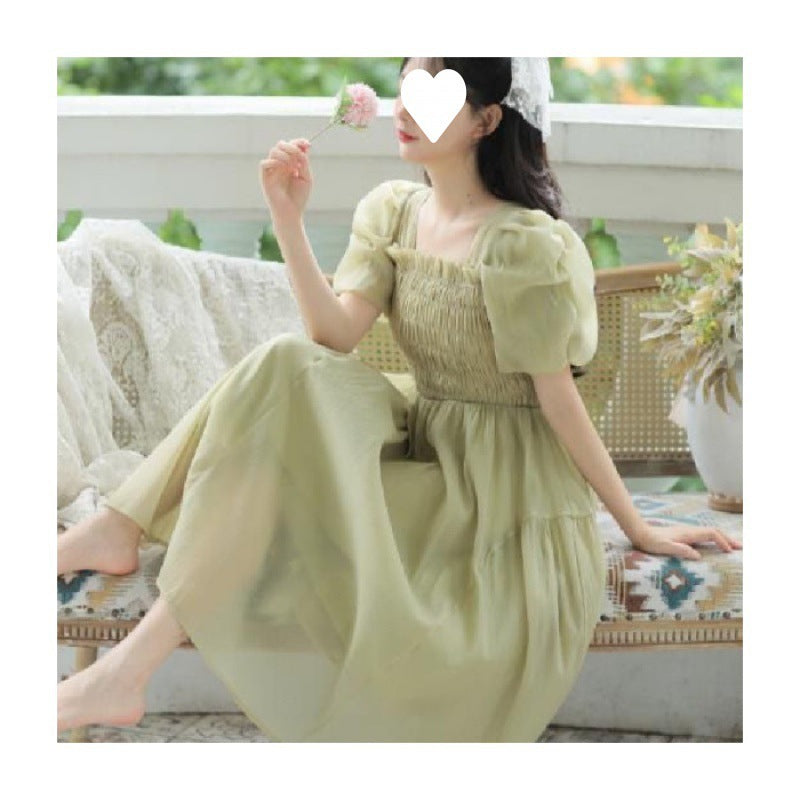 New French-style Elegant Waist-cinching Womens Dress