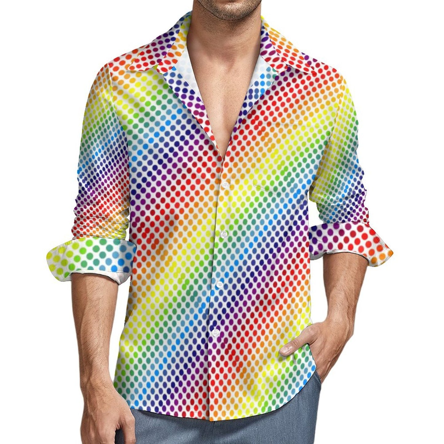 Men's Long Sleeve Digital Printing Shirt