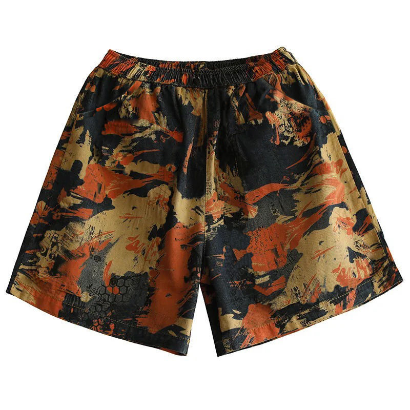 Women's Summer High Waist Cotton Print Shorts