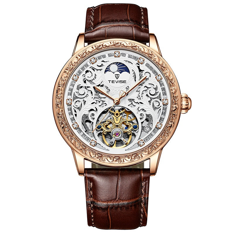 Business Casual Waterproof Hollow Out Men's Mechanical Watch