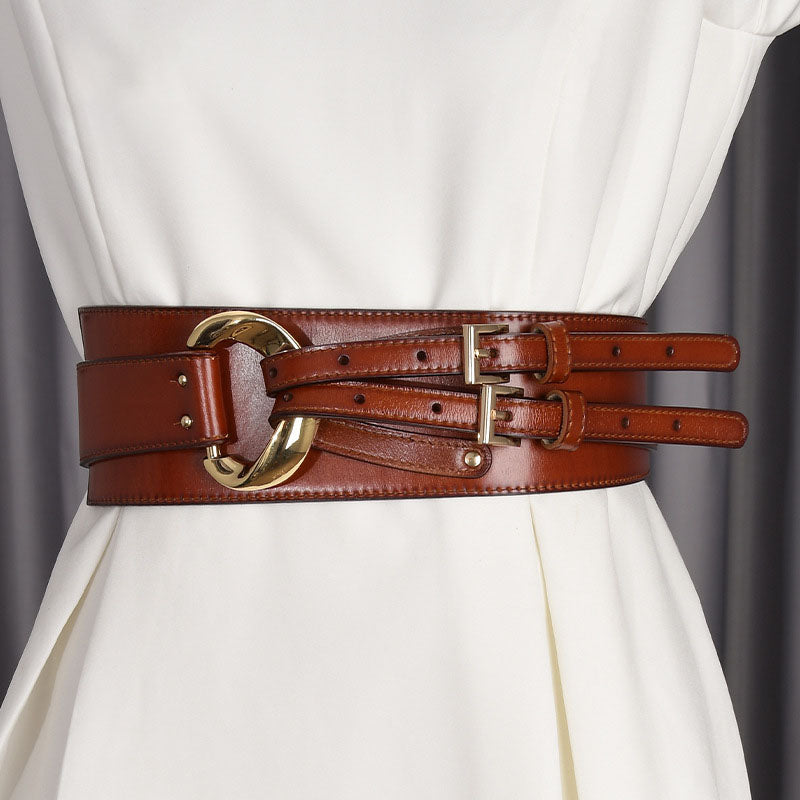 Irregular Leather Waist Seal Women's Decorative Suit Fashion Dress Sweater Bundle Belt