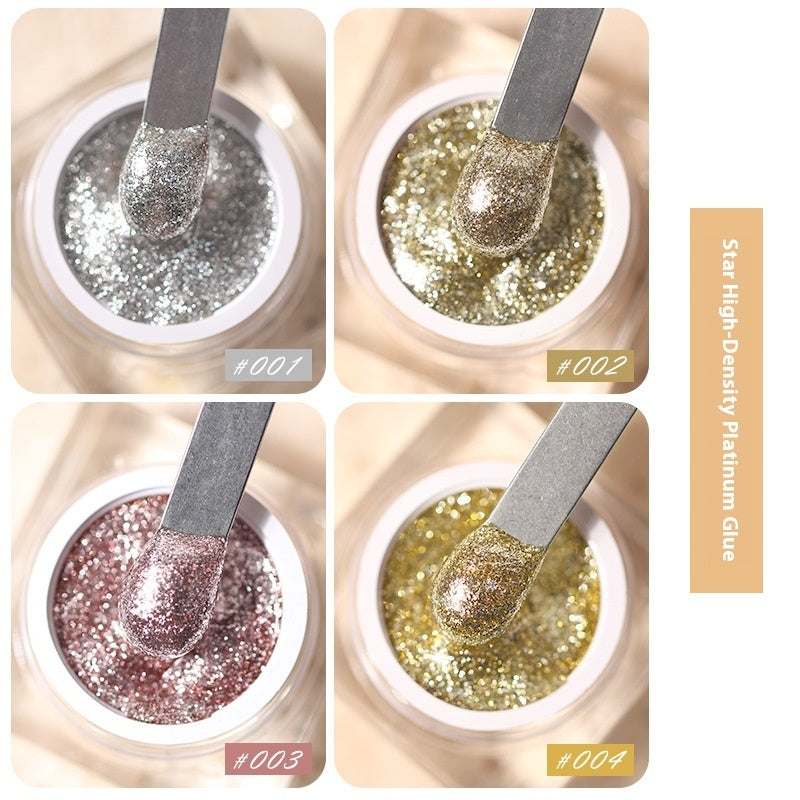 Star High Density Platinum Nail-beauty Glue Glitter Painted Metal UV Polish