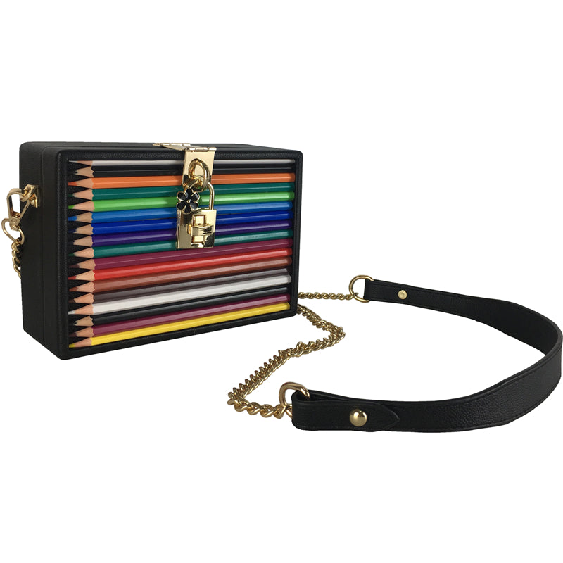 Lock color pencil box bag