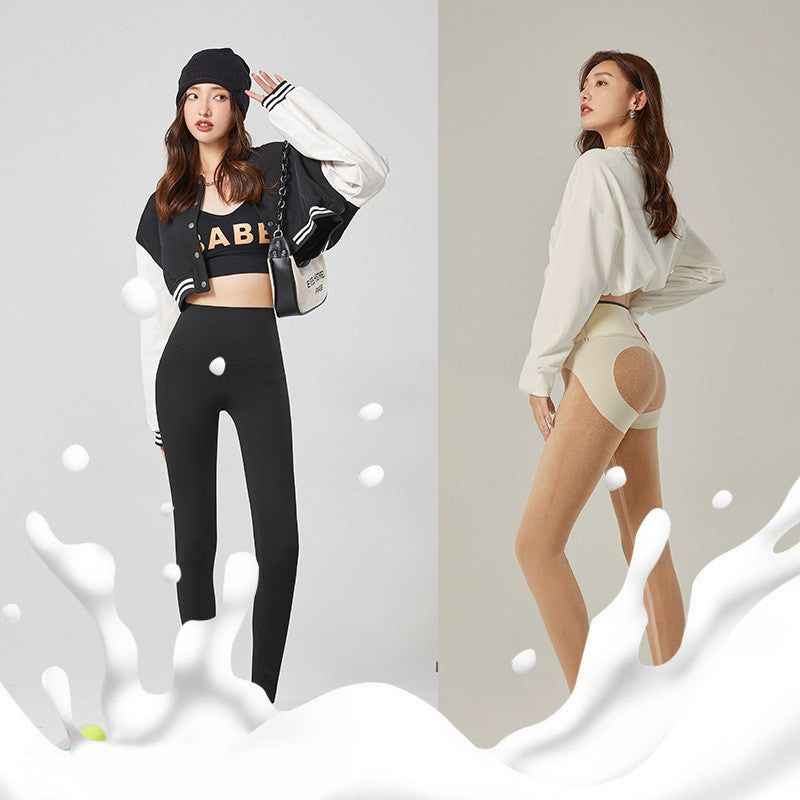 Autumn Winter Thickened 3D King Fried Latex Pants Waist