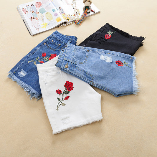 Rose white ripped jeans