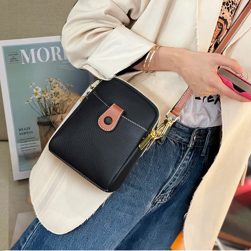 Women's Fashion Casual Cowhide Multifunctional Cell Phone Bag