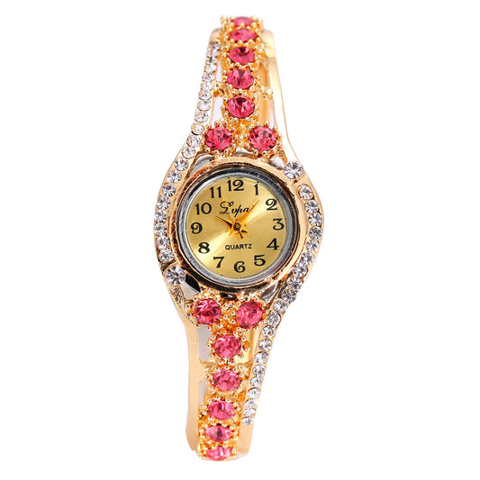 Alloy rhinestone bracelet watch