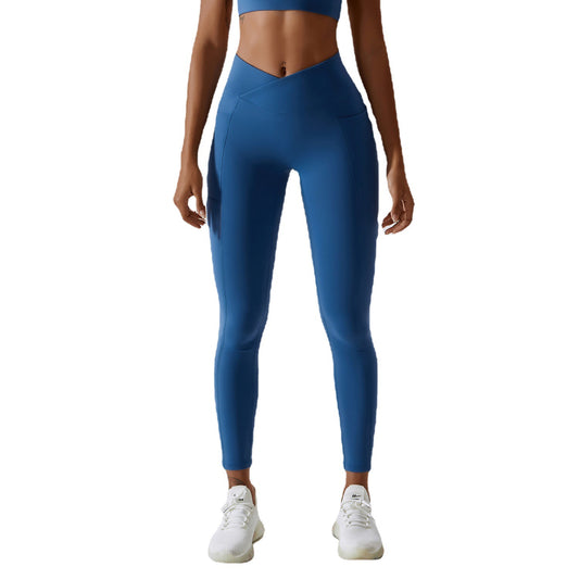 Hip-lifting Fitness Crossed Waist Head Tight Running Sports Pants