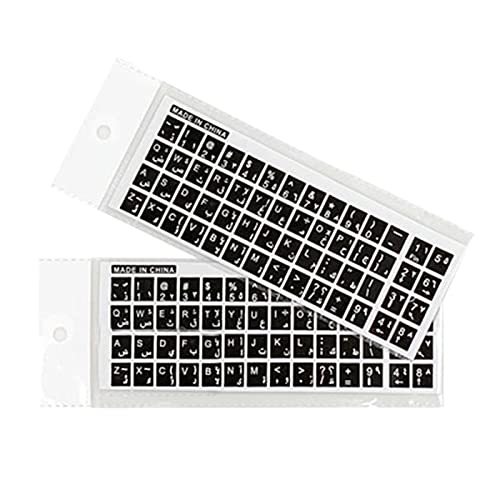 Avejjbaey arabiska tangentbordsklistermärken, genomskinliga, PVC, 2 st, laptop och skrivbord