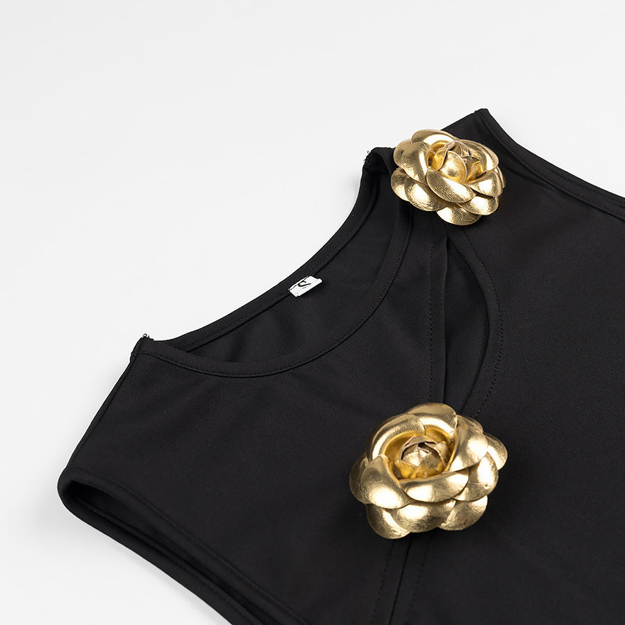 Hanging Collar Vest Top Straight-leg Trousers Casual