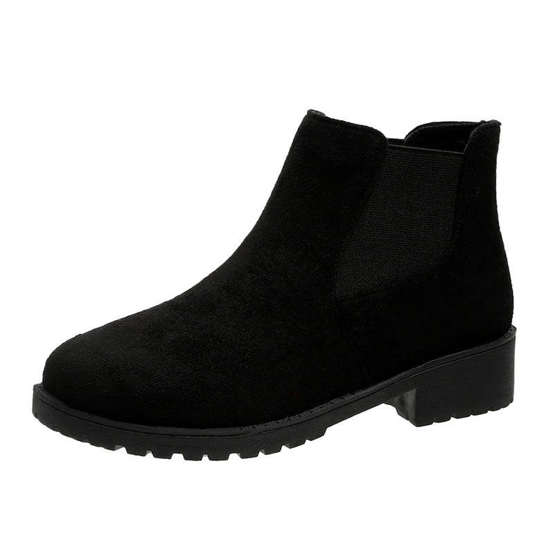New Springautumn Red Dr Martens-style Boots With A Round Toe And Chunky Heel