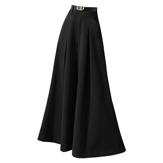 Woolen Wide-leg Cropped Pants Autumn And Winter New High Waist